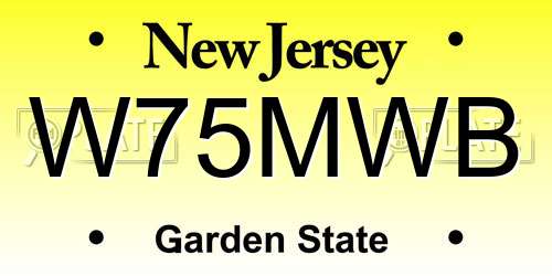 W75MWB New Jersey License Plate