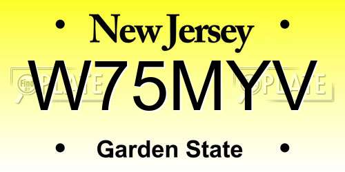 W75MYV New Jersey License Plate