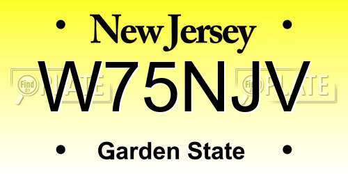 W75NJV New Jersey License Plate