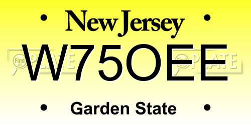 W75OEE New Jersey License Plate