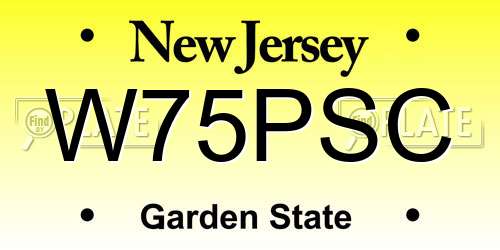W75PSC New Jersey License Plate