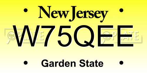 W75QEE New Jersey License Plate