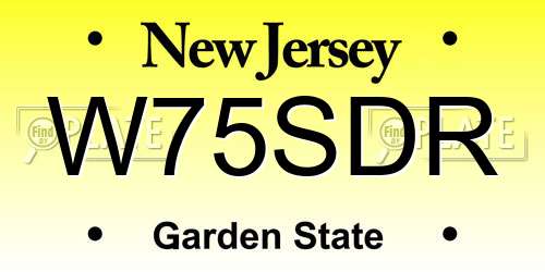 W75SDR New Jersey License Plate