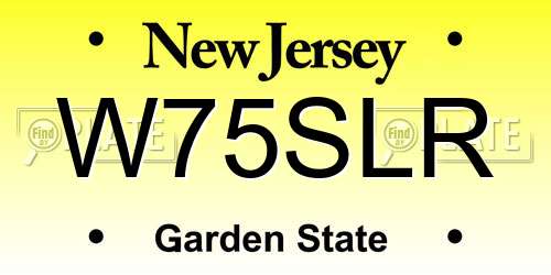 W75SLR New Jersey License Plate