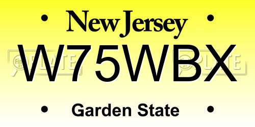 W75WBX New Jersey License Plate