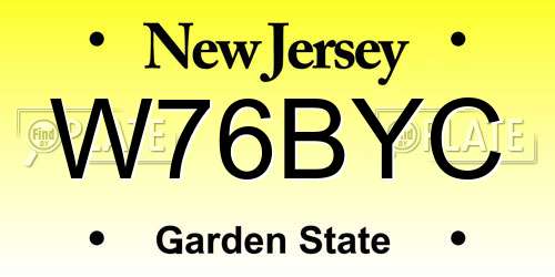 W76BYC New Jersey License Plate