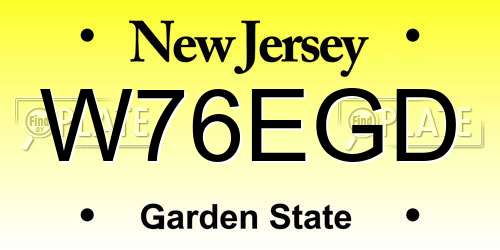 W76EGD New Jersey License Plate
