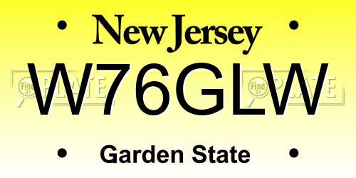 W76GLW New Jersey License Plate