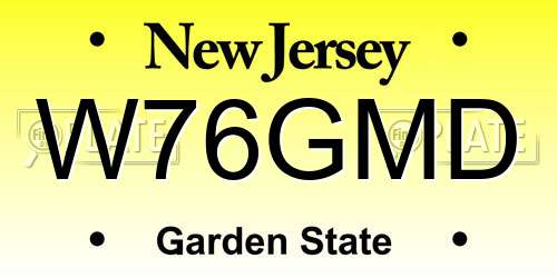 W76GMD New Jersey License Plate