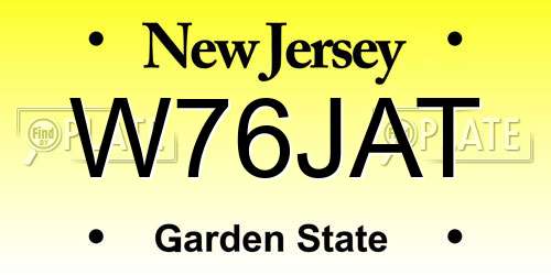 W76JAT New Jersey License Plate
