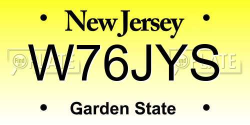W76JYS New Jersey License Plate