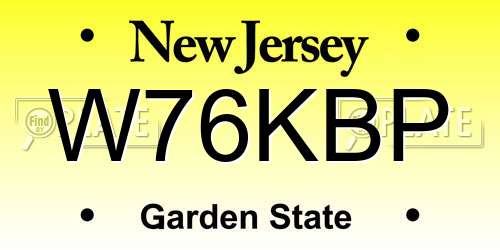 W76KBP New Jersey License Plate