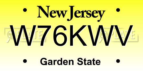 W76KWV New Jersey License Plate