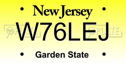 W76LEJ New Jersey License Plate