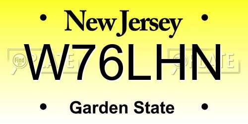 W76LHN New Jersey License Plate