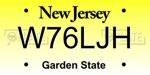 W76LJH New Jersey License Plate