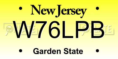 W76LPB New Jersey License Plate