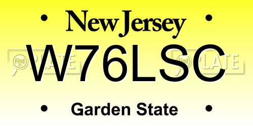 W76LSC New Jersey License Plate