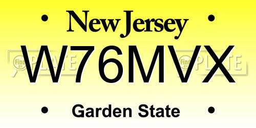 W76MVX New Jersey License Plate
