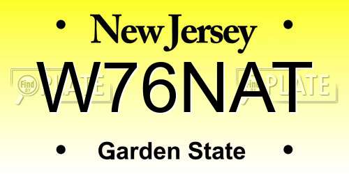 W76NAT New Jersey License Plate