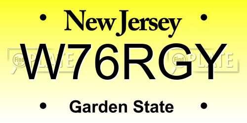 W76RGY New Jersey License Plate