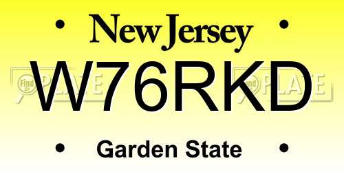 W76RKD New Jersey License Plate