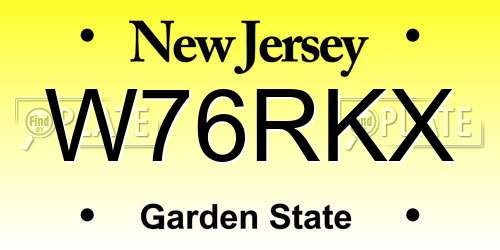 W76RKX New Jersey License Plate