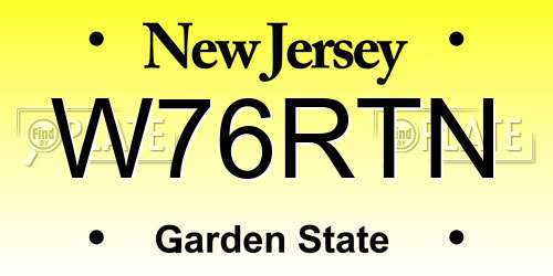 W76RTN New Jersey License Plate