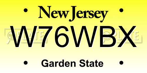 W76WBX New Jersey License Plate