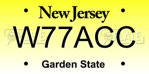 W77ACC New Jersey License Plate
