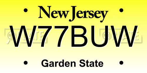 W77BUW New Jersey License Plate