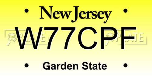 W77CPF New Jersey License Plate