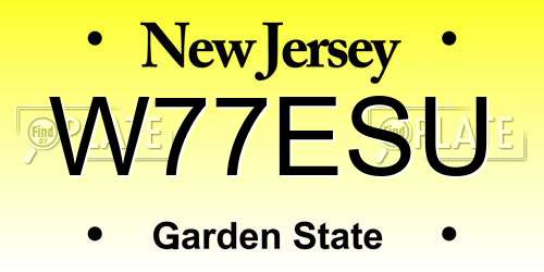 W77ESU New Jersey License Plate