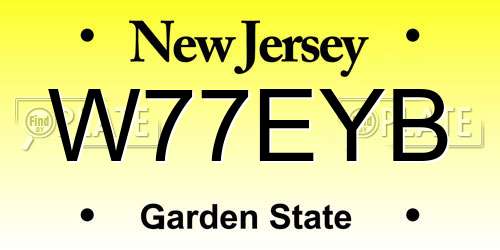 W77EYB New Jersey License Plate