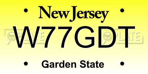 W77GDT New Jersey License Plate