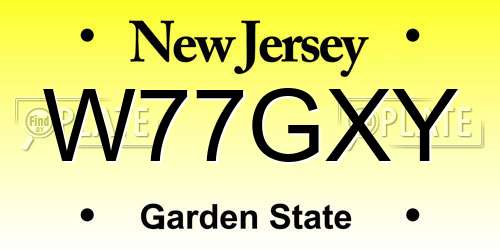 W77GXY New Jersey License Plate