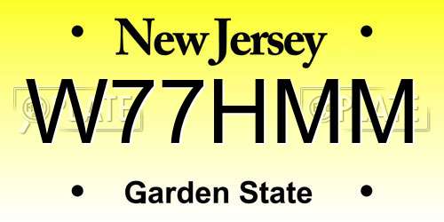 W77HMM New Jersey License Plate