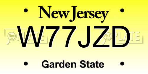 W77JZD New Jersey License Plate
