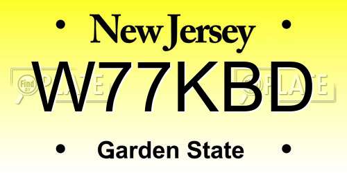 W77KBD New Jersey License Plate