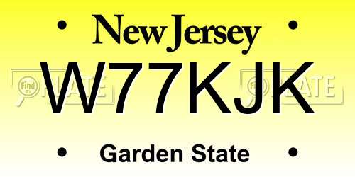 W77KJK New Jersey License Plate