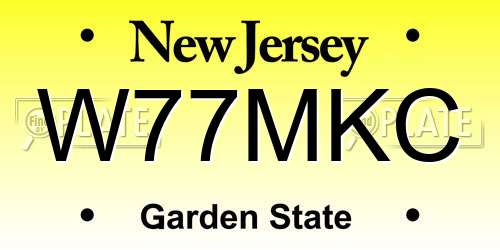 W77MKC New Jersey License Plate