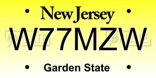 W77MZW New Jersey License Plate