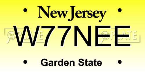 W77NEE New Jersey License Plate