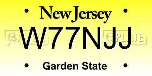 W77NJJ New Jersey License Plate