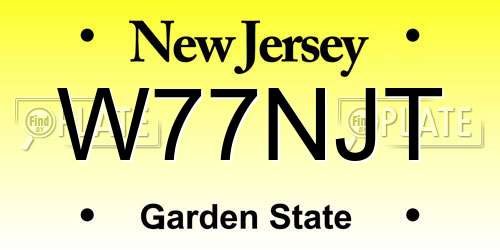 W77NJT New Jersey License Plate