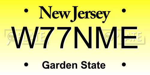 W77NME New Jersey License Plate