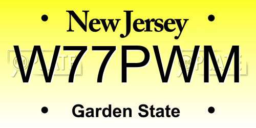 W77PWM New Jersey License Plate