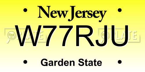 W77RJU New Jersey License Plate