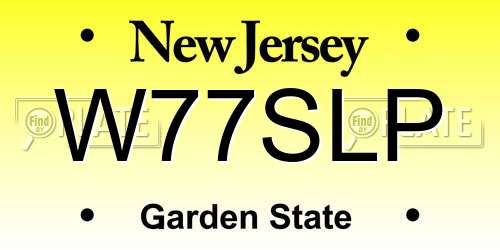 W77SLP New Jersey License Plate