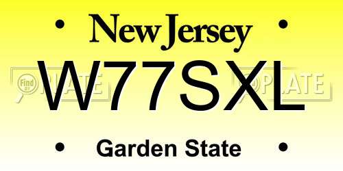 W77SXL New Jersey License Plate